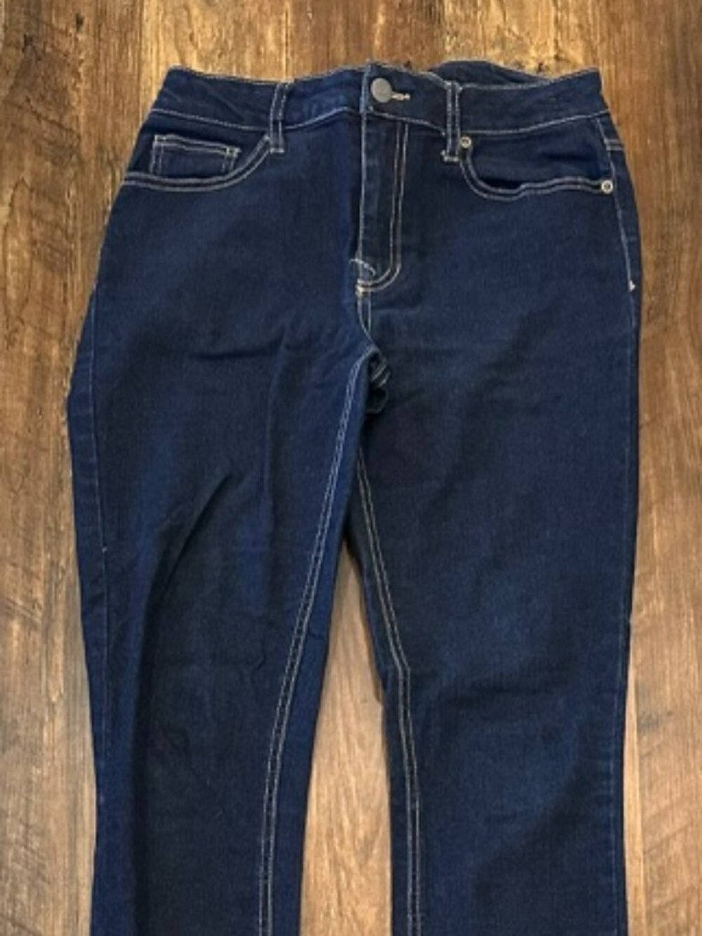 Harper Heritage Dark Wash Straight Leg Jeans – Contrast Stitch Denim – Size 27